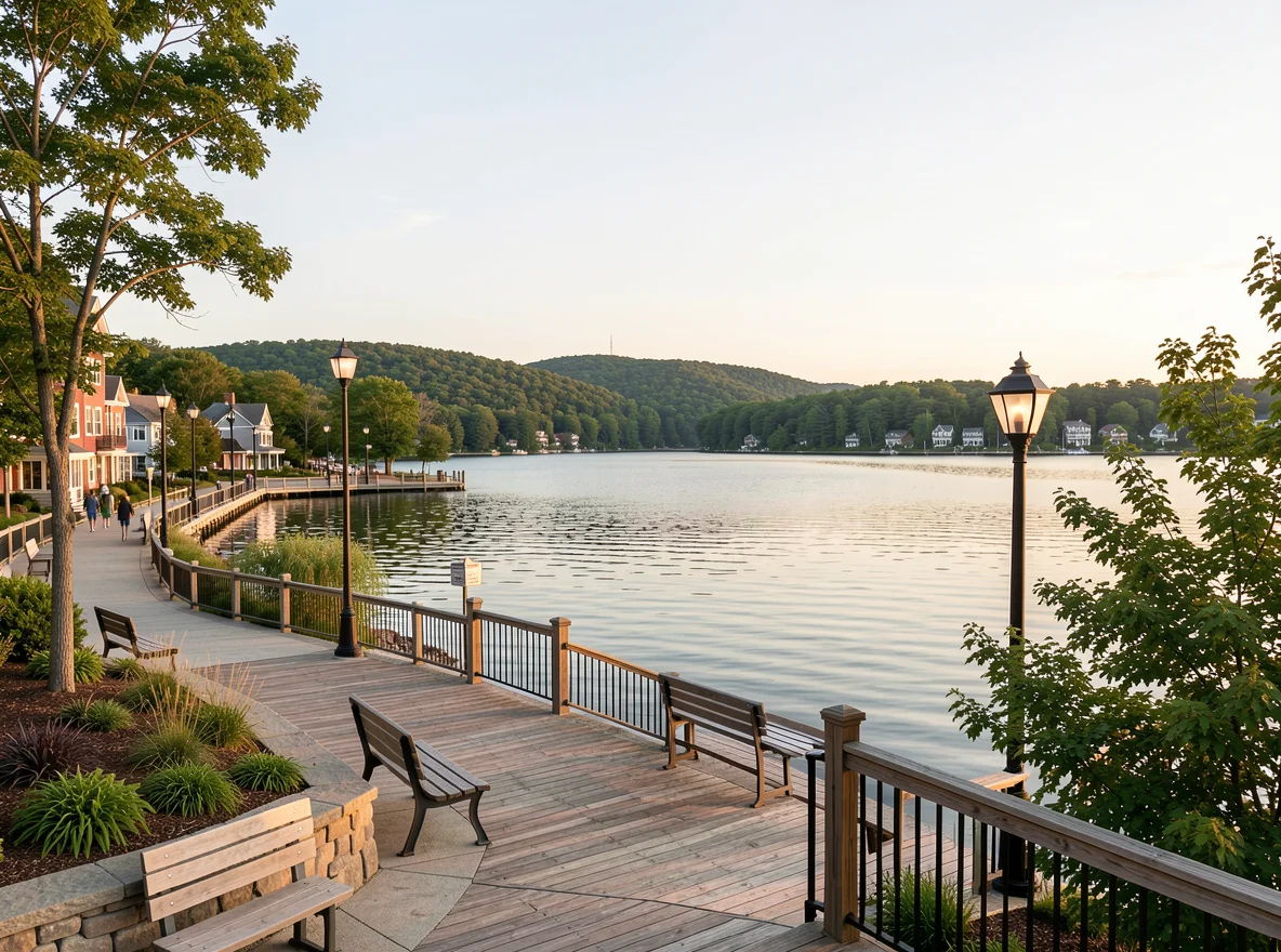 Waterfront scenery in Greenville, Maine